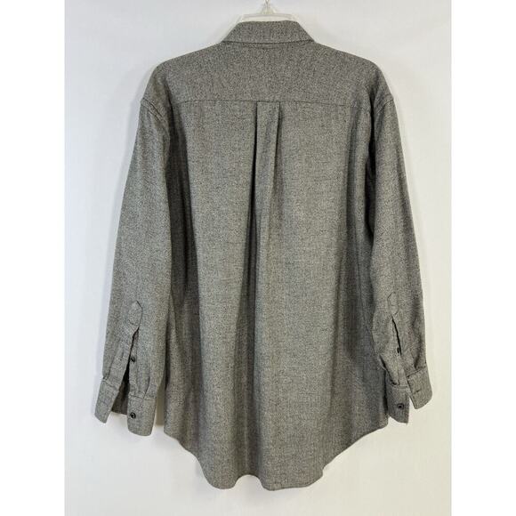 Craig Taylor Egyptian Cotton Button-Down Flannel Shirt Men L USA Made Gray - Picture 2 of 11